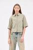 Crinkled Oxford Bluse, Putty from ODEEH 