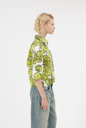 Hibiscus Cotton Bluse, Greenery from ODEEH 