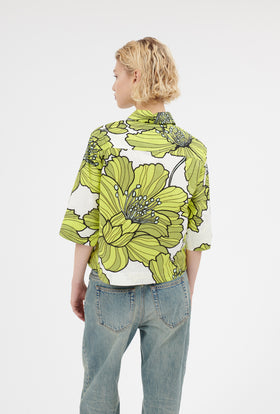 Hibiscus Cotton Bluse, Greenery from ODEEH 