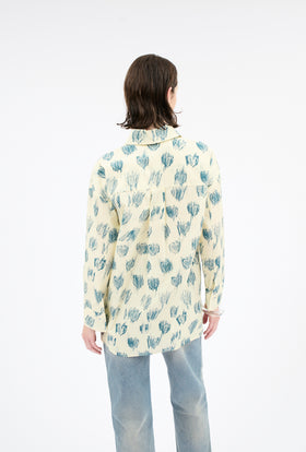 Scrabbled Hearts Bluse, Mountain Blue from ODEEH 