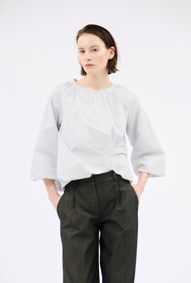 Mens Stripe Bluse, Ice Blue from ODEEH 