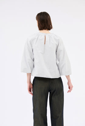 Mens Stripe Bluse, Ice Blue from ODEEH 
