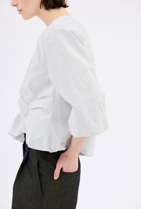 Mens Stripe Bluse, Ice Blue from ODEEH 