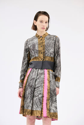 FOULARD SCRIBBLES Bluse, Black White from ODEEH 