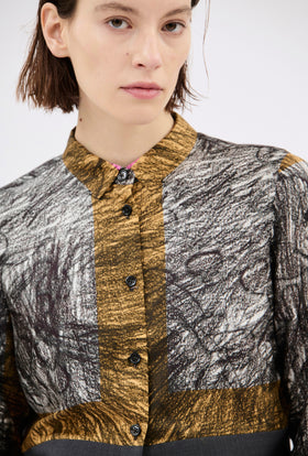 FOULARD SCRIBBLES Bluse, Black White from ODEEH 