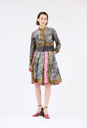 FOULARD SCRIBBLES Bluse, Black White from ODEEH 
