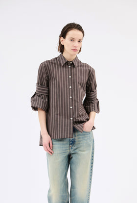 Mens Stripe Bluse, Toffee from ODEEH 
