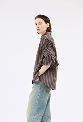 Mens Stripe Bluse, Toffee from ODEEH 