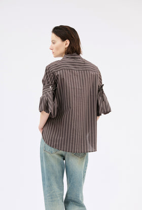 Mens Stripe Bluse, Toffee from ODEEH 