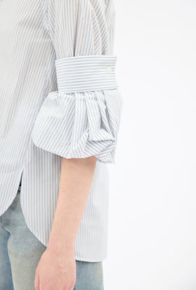 Mens Stripe Bluse, Ice Blue from ODEEH 