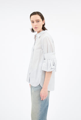 Mens Stripe Bluse, Ice Blue from ODEEH 