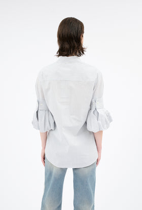 Mens Stripe Bluse, Ice Blue from ODEEH 