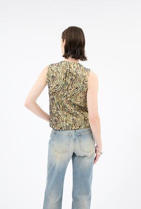 PAISLEY WAVES Top, Greengold from ODEEH 