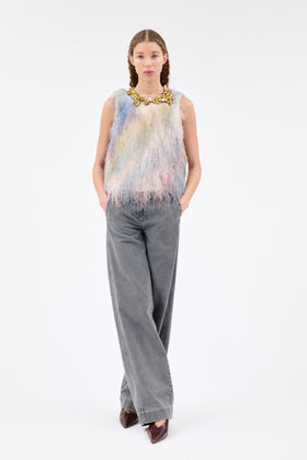FRINGY RAINBOW Top, Seablue from ODEEH 