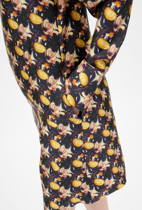 Magnolias & Buds Twill Kleid, Deep Purple from ODEEH 