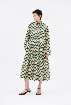 Brush Strokes Kleid, Evergreen from ODEEH 