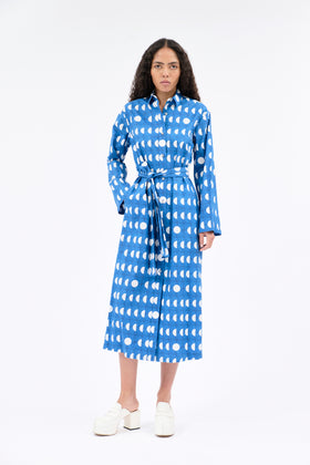 Graphical Dots Kleid, Vitriol Blue from ODEEH 