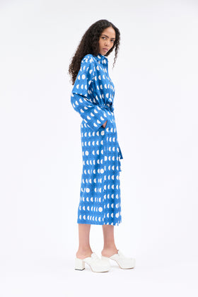 Graphical Dots Kleid, Vitriol Blue from ODEEH 
