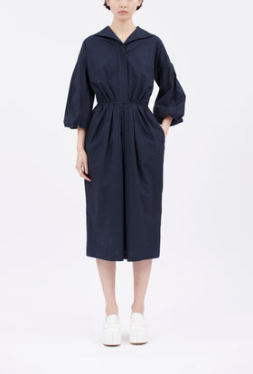 Poplin Kleid, Navy from ODEEH 