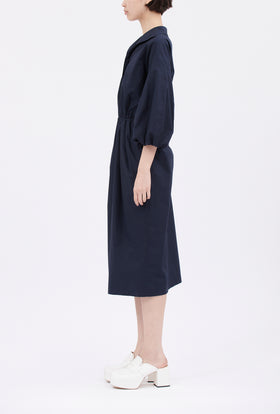 Poplin Kleid, Navy from ODEEH 