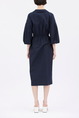 Poplin Kleid, Navy from ODEEH 