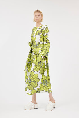 Hibiscus Cotten Kleid, Greenery from ODEEH 