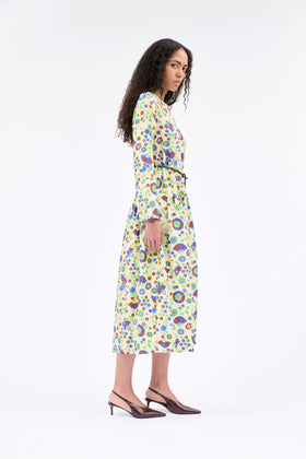 Florets Kleid, Pale Yellow from ODEEH 