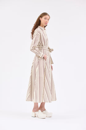 Fancy Stripe 2 Kleid, Burgundy from ODEEH 