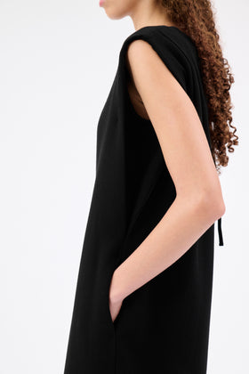 HEAVY GEORGETTE Kleid, Jet Black from ODEEH 