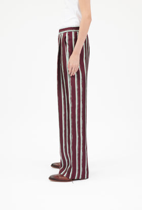 PAINTED STRIPES / TWILL Hose, Cordovan from ODEEH 