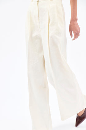 Structured Cotton / Linen Hose, Off White from ODEEH 