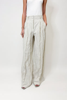 Pin Stripe Gabardine Hose, Ivory from ODEEH 