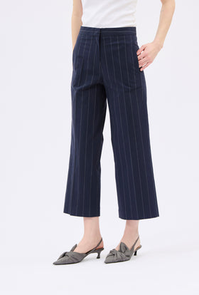 Paper Touch Stripe Trouser, Marine from ODEEH 