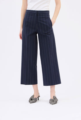 Paper Touch Stripe Trouser, Marine from ODEEH 