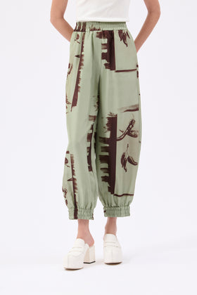 Aquarell Chillies Hose, Sage from ODEEH 
