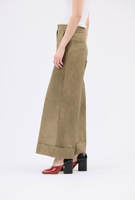Cotton Damask Hose, Dark Khaki from ODEEH 