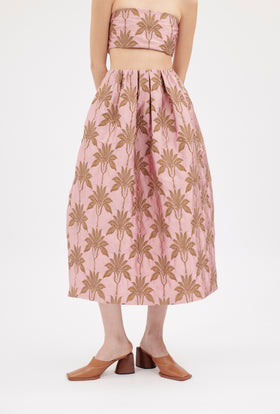 Matelassè Palms Skirt, Rosequartz from ODEEH 