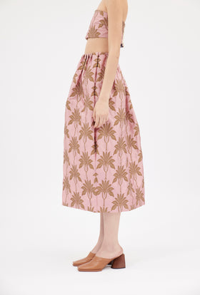 Matelassè Palms Skirt, Rosequartz from ODEEH 
