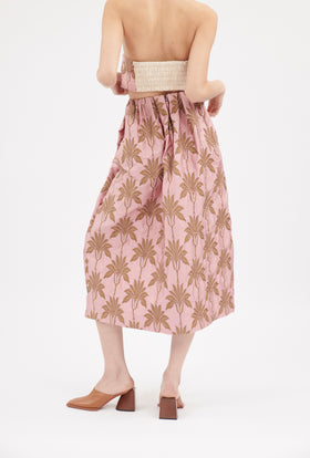 Matelassè Palms Skirt, Rosequartz from ODEEH 