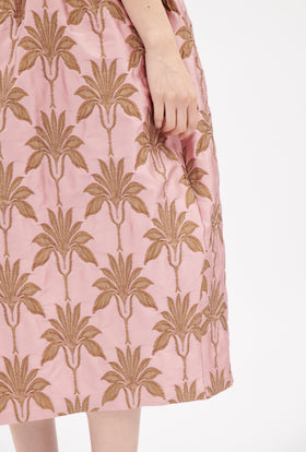 Matelassè Palms Skirt, Rosequartz from ODEEH 