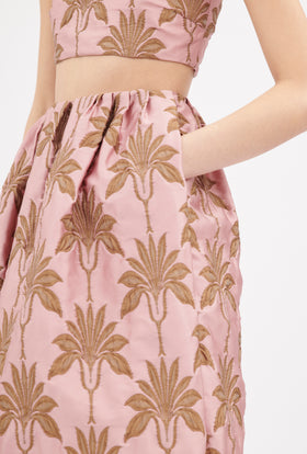 Matelassè Palms Skirt, Rosequartz from ODEEH 