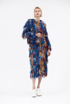 Fringy Jacquard Rock, Berry Blue from ODEEH 