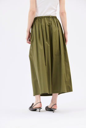 Poplin Skirt, Dark Olive from ODEEH 