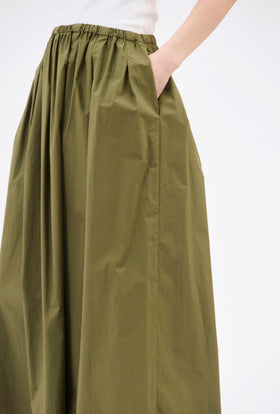 Poplin Skirt, Dark Olive from ODEEH 