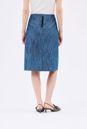 Micro Canvas Skirt, Denim Blue from ODEEH 