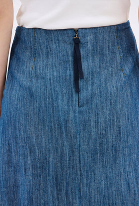 Micro Canvas Skirt, Denim Blue from ODEEH 