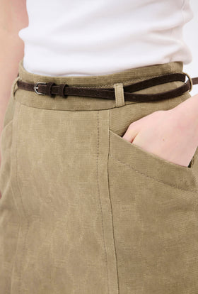 Cotton Damask Rock, Dark Khaki from ODEEH 