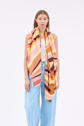 Embroidered Rainbow Scarf, Rose from ODEEH 