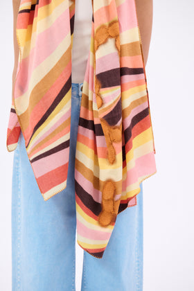 Embroidered Rainbow Scarf, Rose from ODEEH 