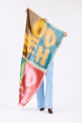 Patched Logo Scarf, Lake Green from ODEEH 